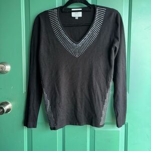 LIV Milano small Black V-Neck Sweater excellent condition
